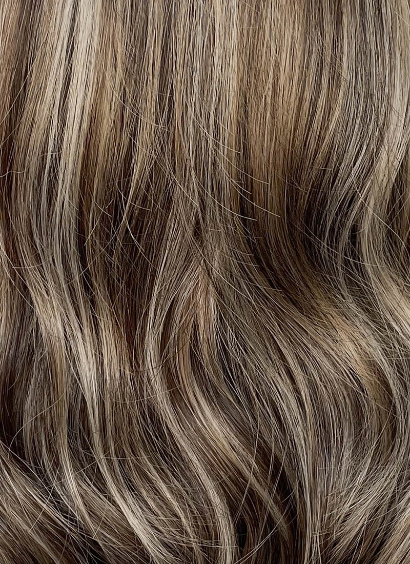 Balayage Blonde Mixed Brown Wavy Lace Front Kanekalon Synthetic Wig LF6119