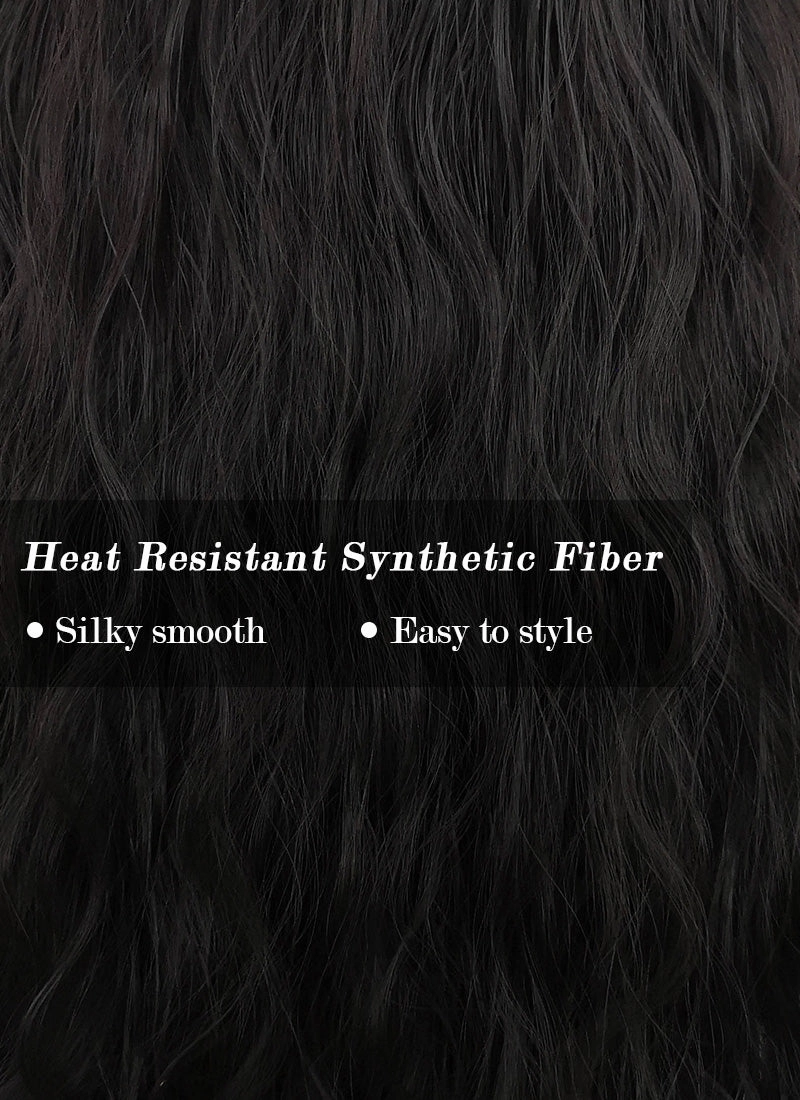 Black Wavy Synthetic Wig NS347
