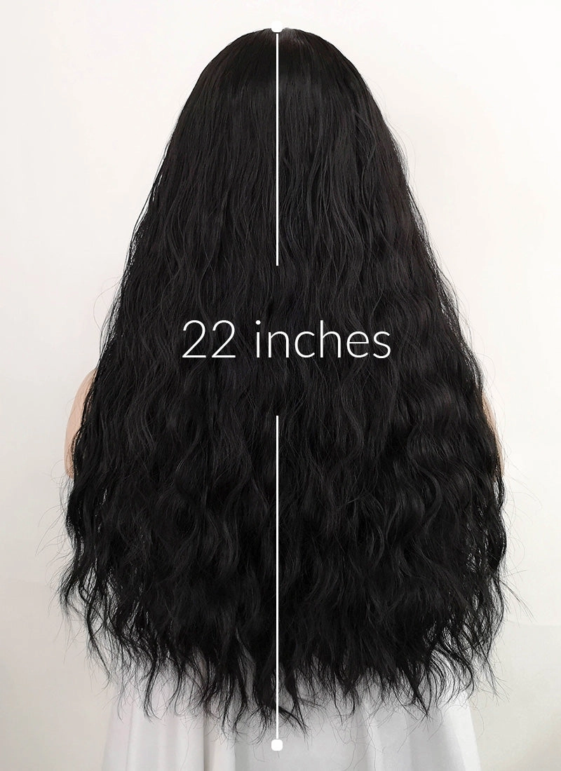 Black Wavy Synthetic Wig NS347