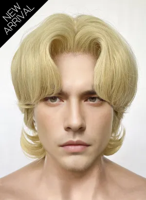 Blonde Wavy Lace Front Synthetic Men's Wig LF6128