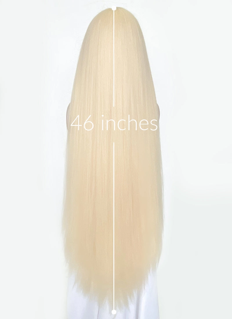 Blonde Yaki Straight Synthetic Hair Wig NS433