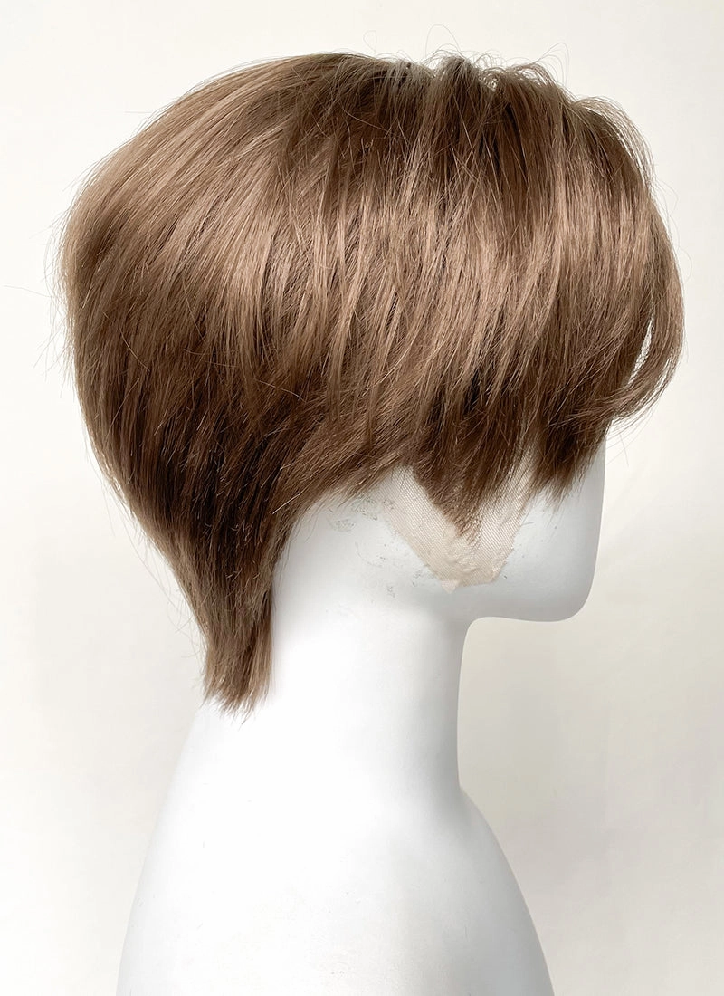 Brown Straight Lace Front Synthetic Men's Wig LF6094