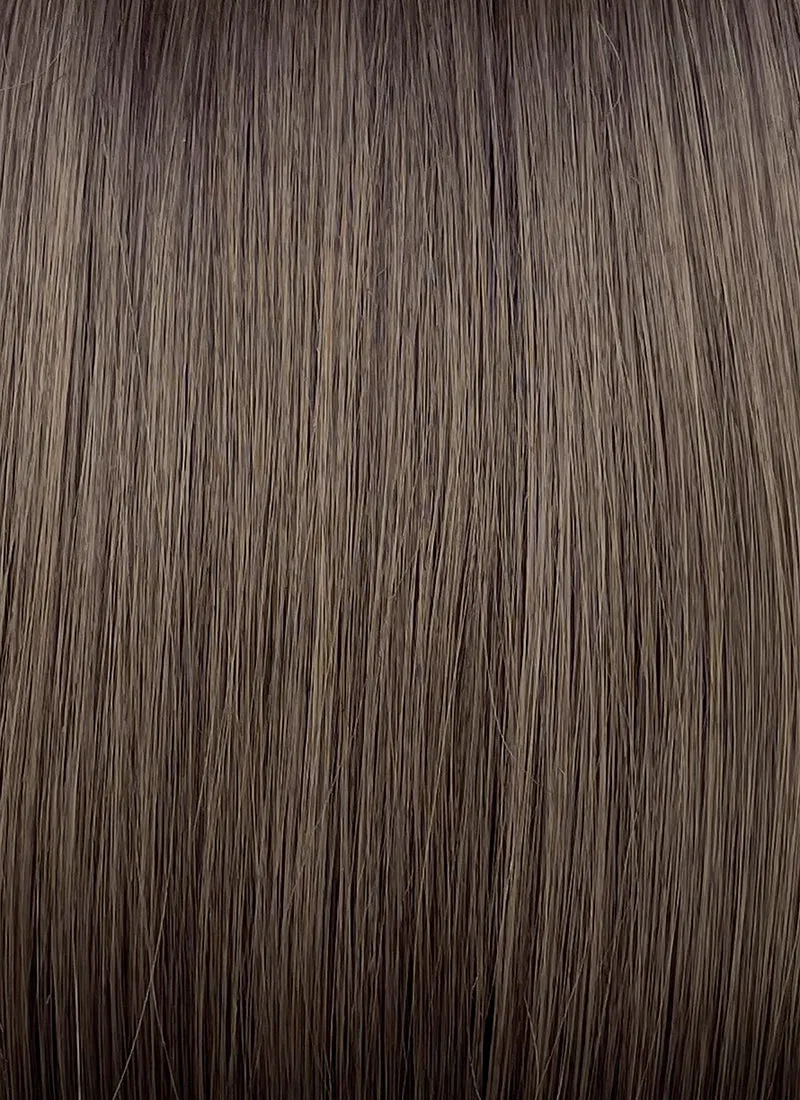 Brunette Curtain Bangs Straight Bob Lace Front Synthetic Hair Wig LF3322