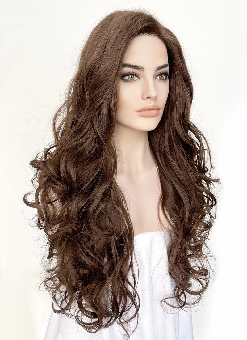 Brunette Wavy Lace Front Synthetic Wig LF5150