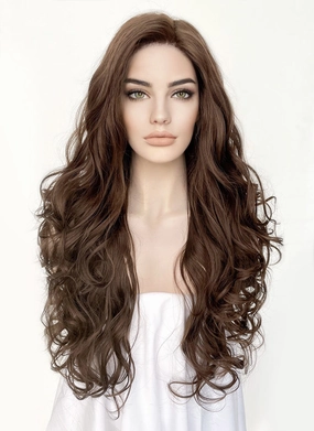 Brunette Wavy Lace Front Synthetic Wig LF5150