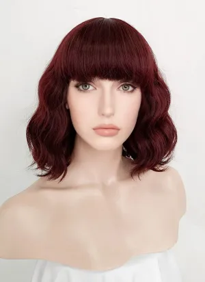 Burgundy Red Wavy Bob Synthetic Wig NS111