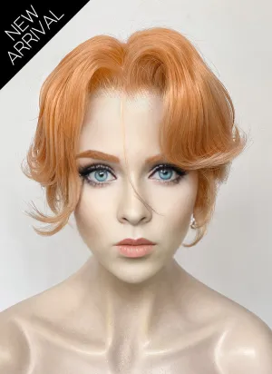 Castlevania Sypha Belnades Pastel Peach Pink Wavy Lace Front Synthetic Wig LF6121