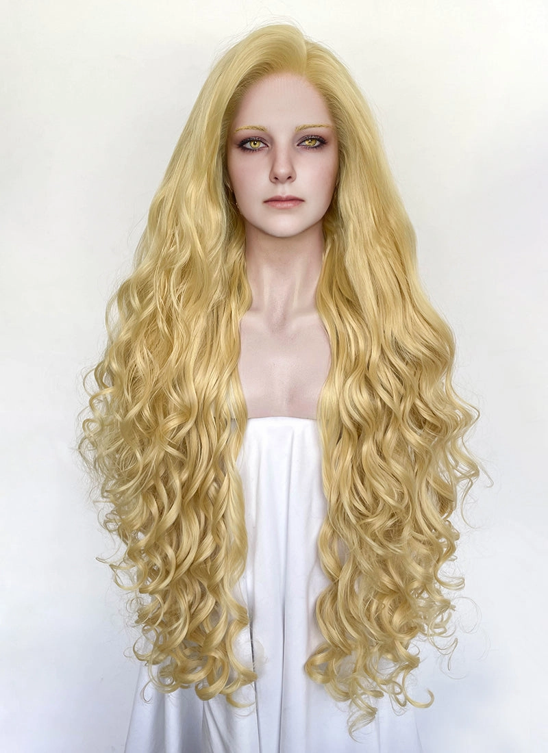 Elden Ring Queen Marika Golden Blonde Wavy Lace Front Synthetic Hair Wig LN6043