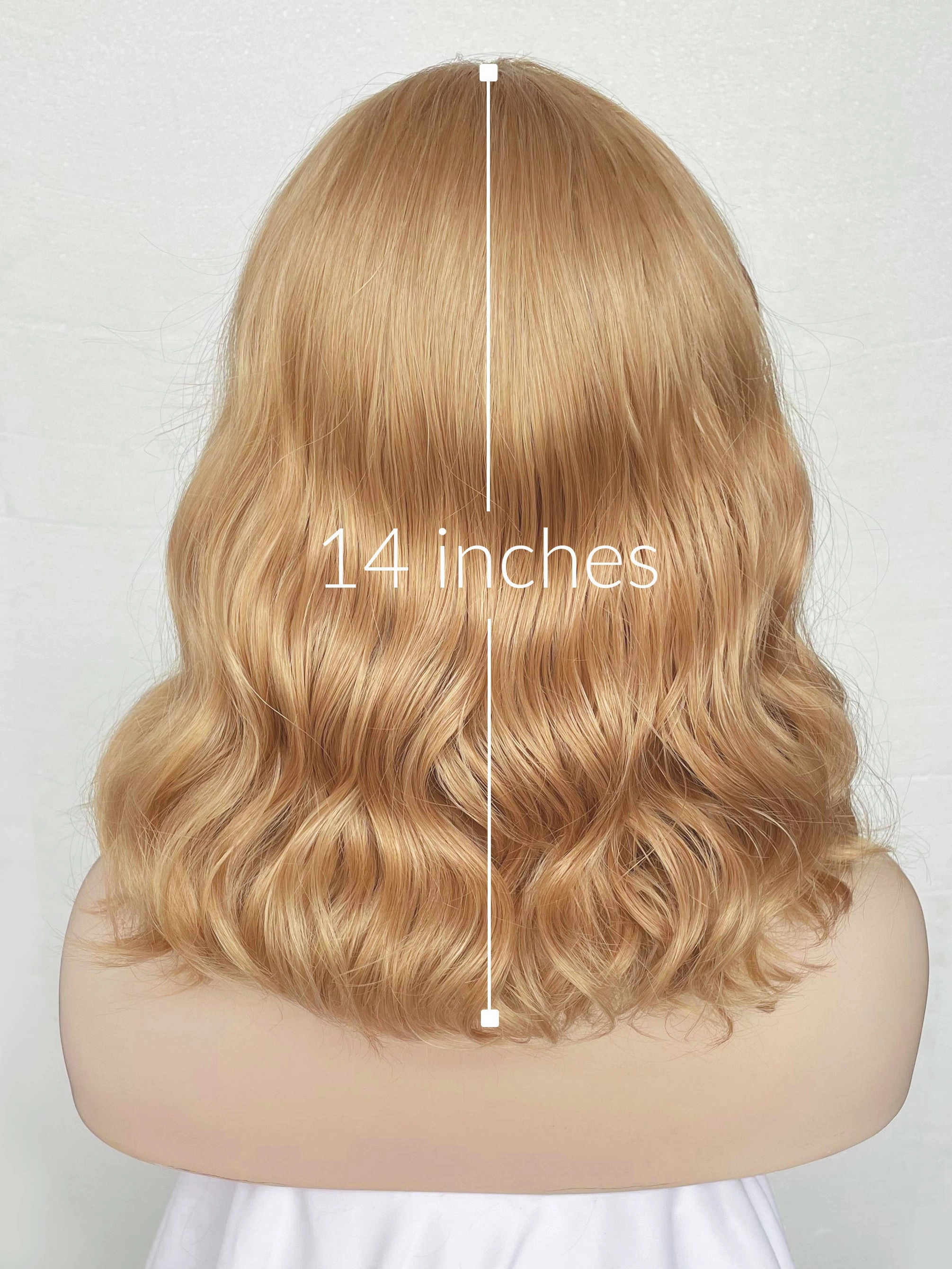 Golden Blonde Wavy Bob Lace Front Synthetic Wig LF1266