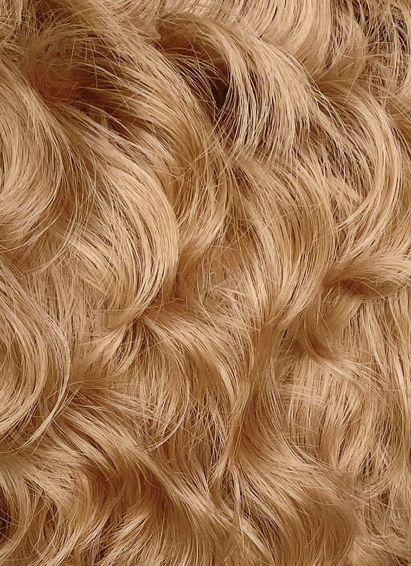 Golden Blonde Wavy Lace Front Synthetic Men's Wig LF8036