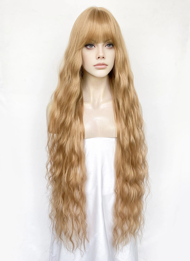 Golden Blonde Wavy Synthetic Hair Wig NS584