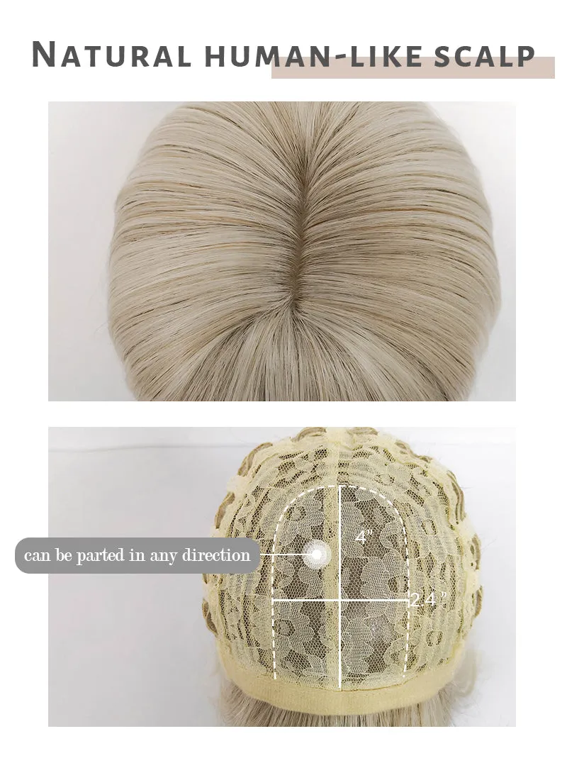 Light Ash Blonde Straight Bob Synthetic Wig NS254