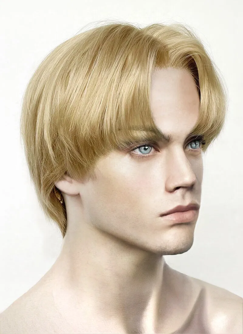 Light Ash Blonde Straight Lace Front Synthetic Men's Wig LF6020