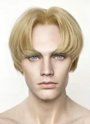 Light Ash Blonde Straight Lace Front Synthetic Men's Wig LF6020