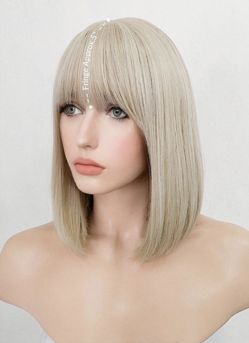 Light Ash Blonde Straight Bob Synthetic Wig NS254
