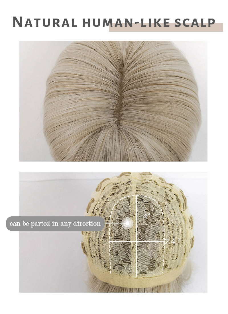 Light Ash Blonde Straight Bob Synthetic Wig NS254