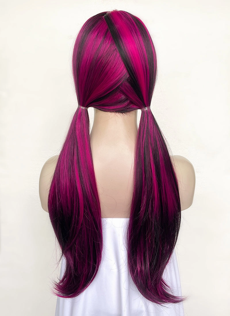 Monster High Draculaura Black Mixed Magenta Straight Synthetic Hair Wig TB1660