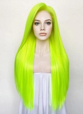 Neon Green Straight 13" x 6" Lace Top Synthetic Wig LFS020
