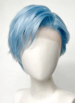 Pastel Blue Straight Lace Front Synthetic Men's Wig LF6021