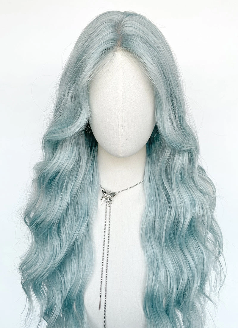 Pastel Blue Wavy Synthetic Wig NL084