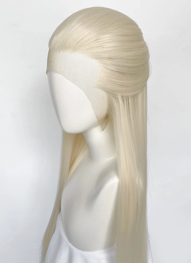 Platinum Blonde Straight Lace Front Synthetic Men's Wig LF3270F