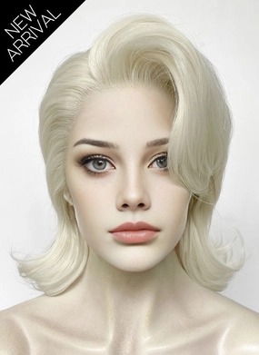 Platinum Blonde Wavy Lace Front Synthetic Wig LF6125