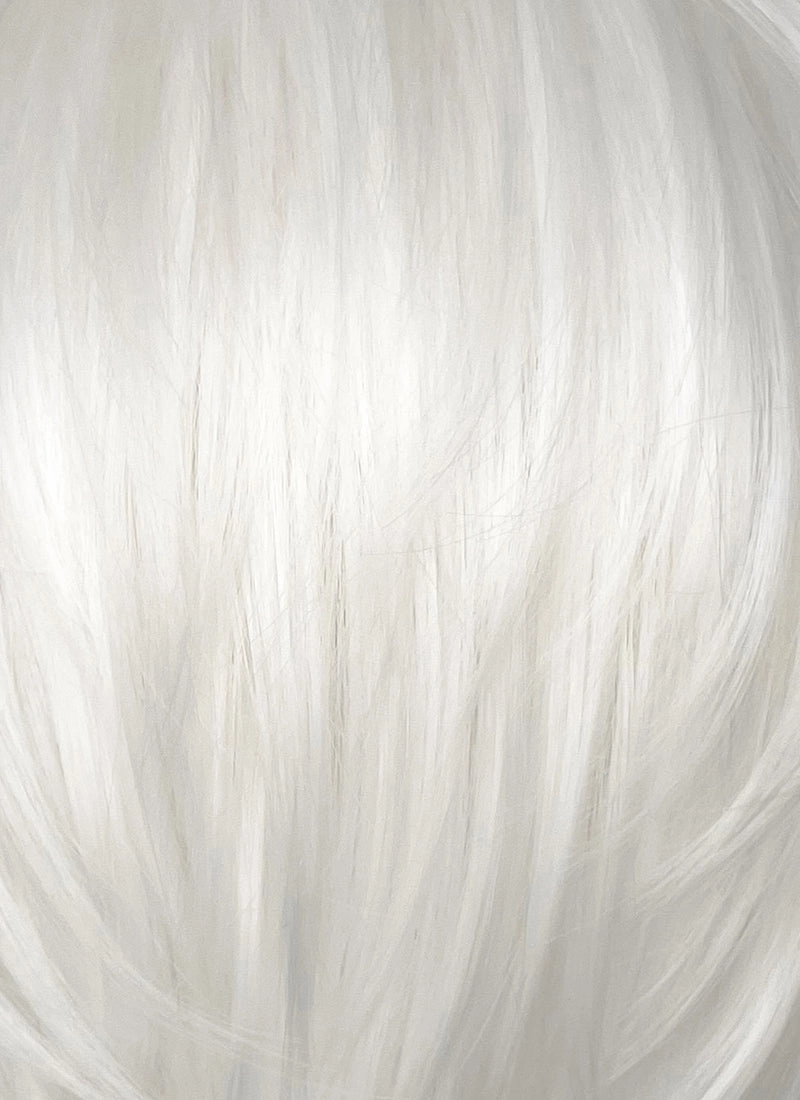 Pure White Straight Lace Front Synthetic Men's Wig LF6086