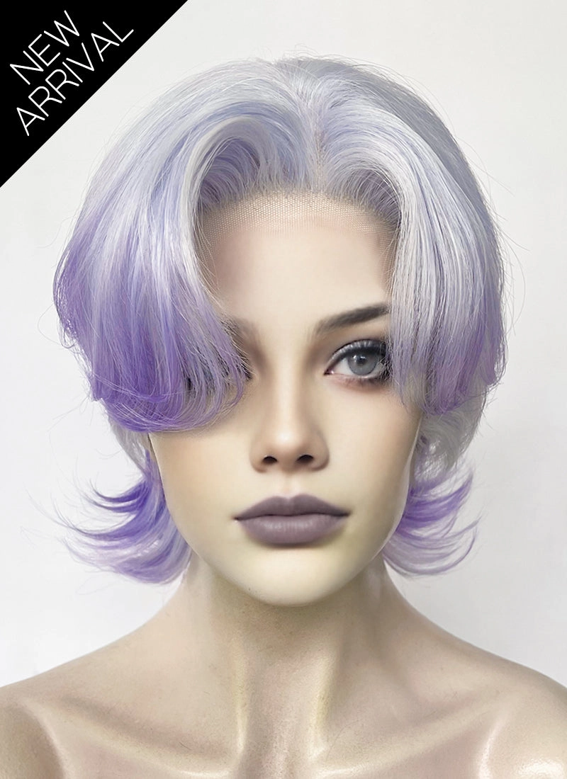 Purple Ombre Wavy Lace Front Synthetic Wig LF6126