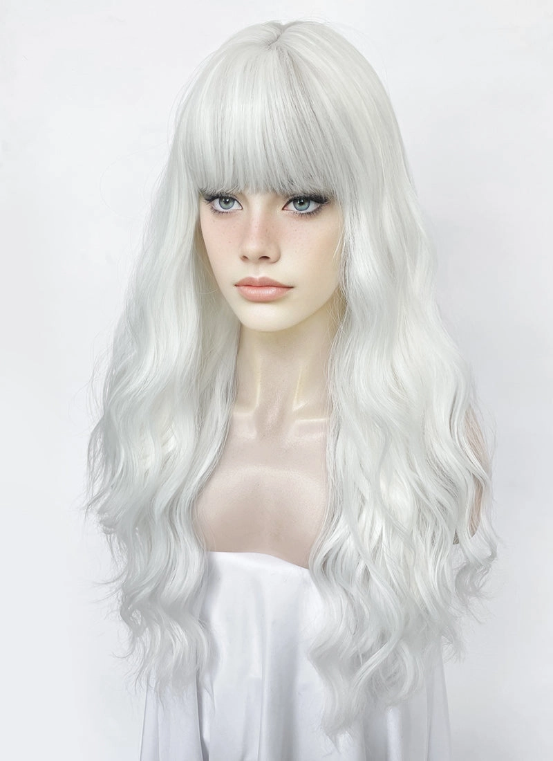 White Wavy Synthetic Hair Wig NS566