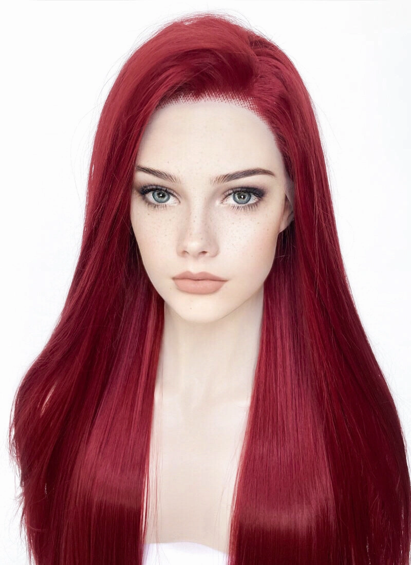 Wine Red Straight Lace Front Synthetic Wig LF5058